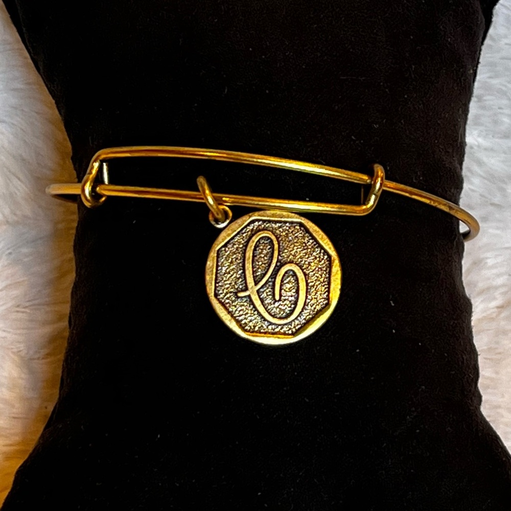 Alex & Ani “C” bracelet in antique gold